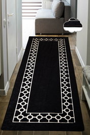 Conceptum Bague Alfombra de Pasillo 80 x 200 cm Blanco y Negro